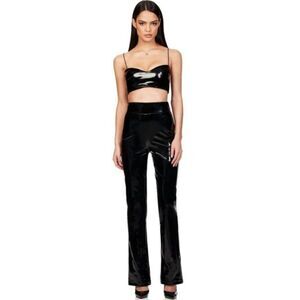 NWT NOOKIE REVOLVE Black Patent Leather Pants Party Club XS